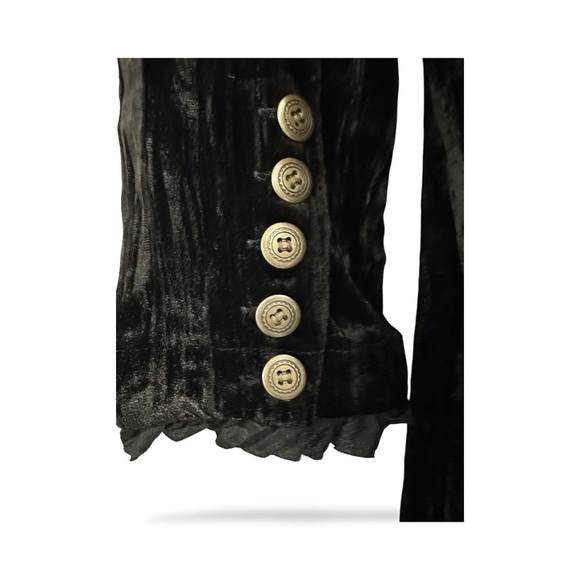 F r e e People Black Velvet Military Jacket | Top - Picture 3 of 8